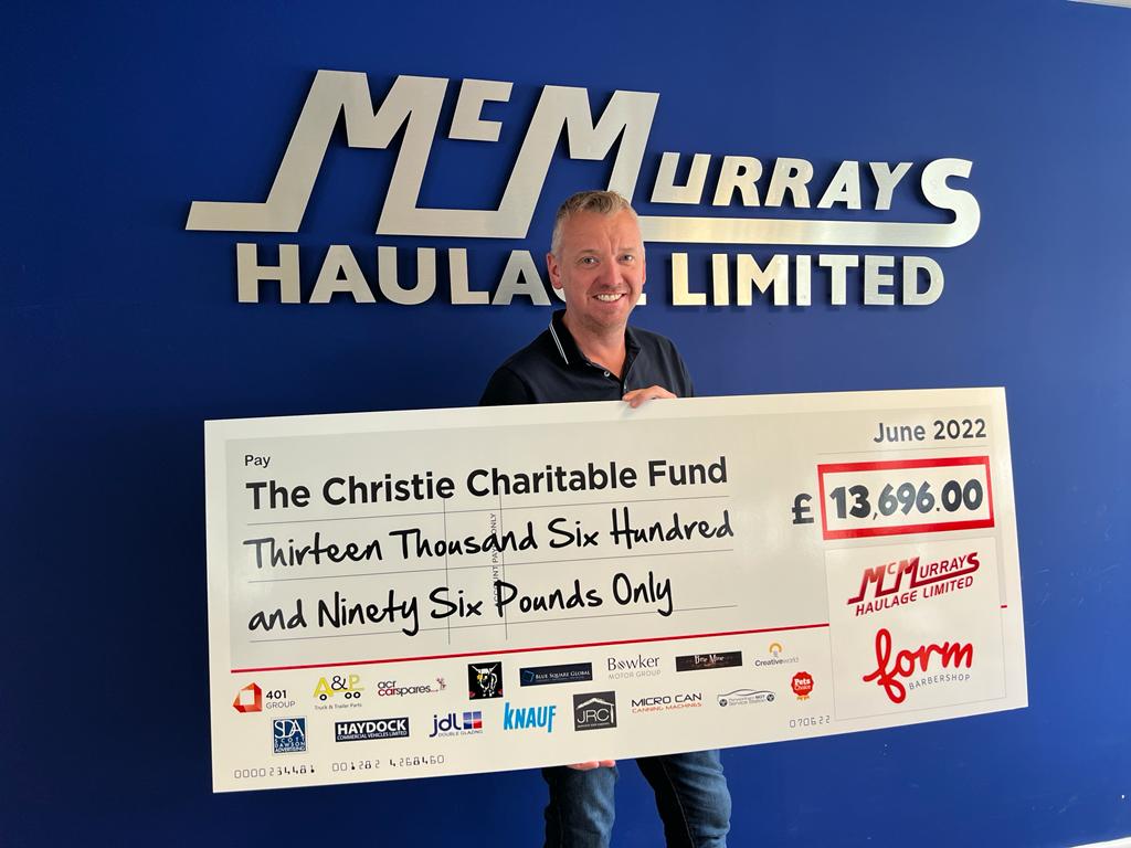 McMurrays Haulage fundraising events raise over £13,000 for The Christie Hospital